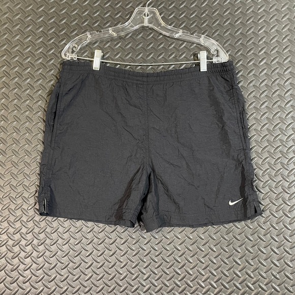 VTG 90's Nike Running Shorts Men's Small Black Nylon Athletic Training 5" Inseam - Picture 1 of 9